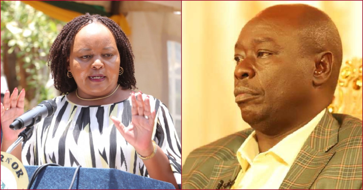 Collaged photos of Kirinyaga governor Anne Waiguru and Deputy President Rigathi Gachagua.